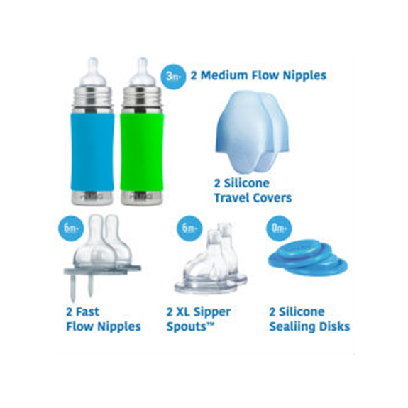 Purakiki Geschenkset Babyflasche 300ml mit Sauger – Bild 2