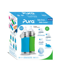 Purakiki Geschenkset Babyflasche 300ml mit Sauger